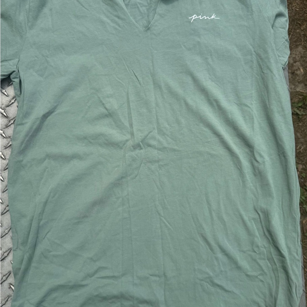 Victoria Secret Green V-Neck Shirt